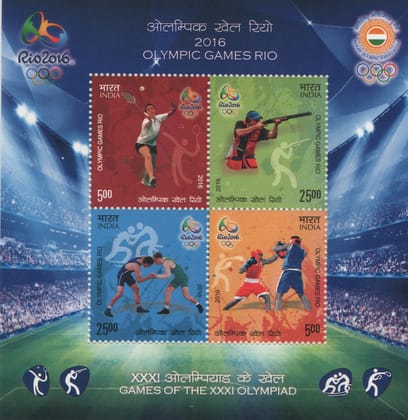Shobhaphila's 2016 Rio Olympics Games Indian Miniature Sheet Stamp (5th Aug 2016)