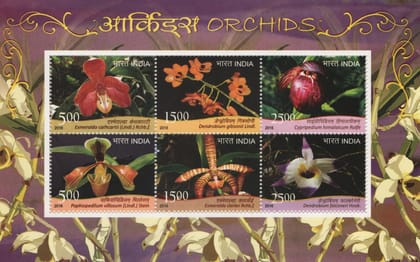 Shobhaphila's 2016 India Orchids Indian Miniature Sheet Stamp (28th Aug 2016)