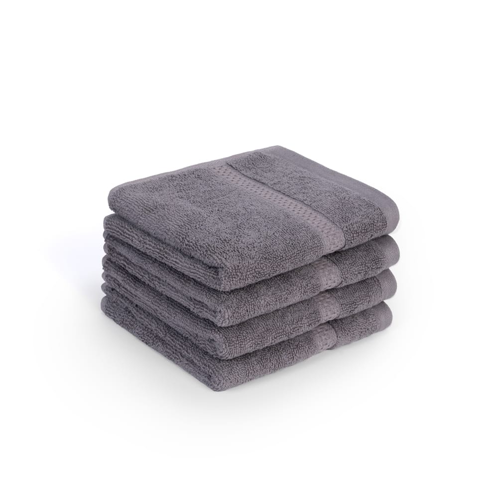 Feather & Spun Bamboo Cotton Face Towel(Pack of 4) | Lavender Fragrance | Oeko-TEX® Standard 100 | Anti Microbial | Fade Resistant | Double Needle Stitch | 600 GSM - 33 cms x 33 cms