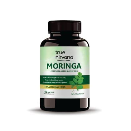 True Nirvana Moringa Extract Veg Capsules Complete Green Superfood, Nutritional Supplement 60 Capsules True Nirvana Moringa Extract Veg Capsules Complete Green Superfood, Nutritional Supplement 60 Capsules