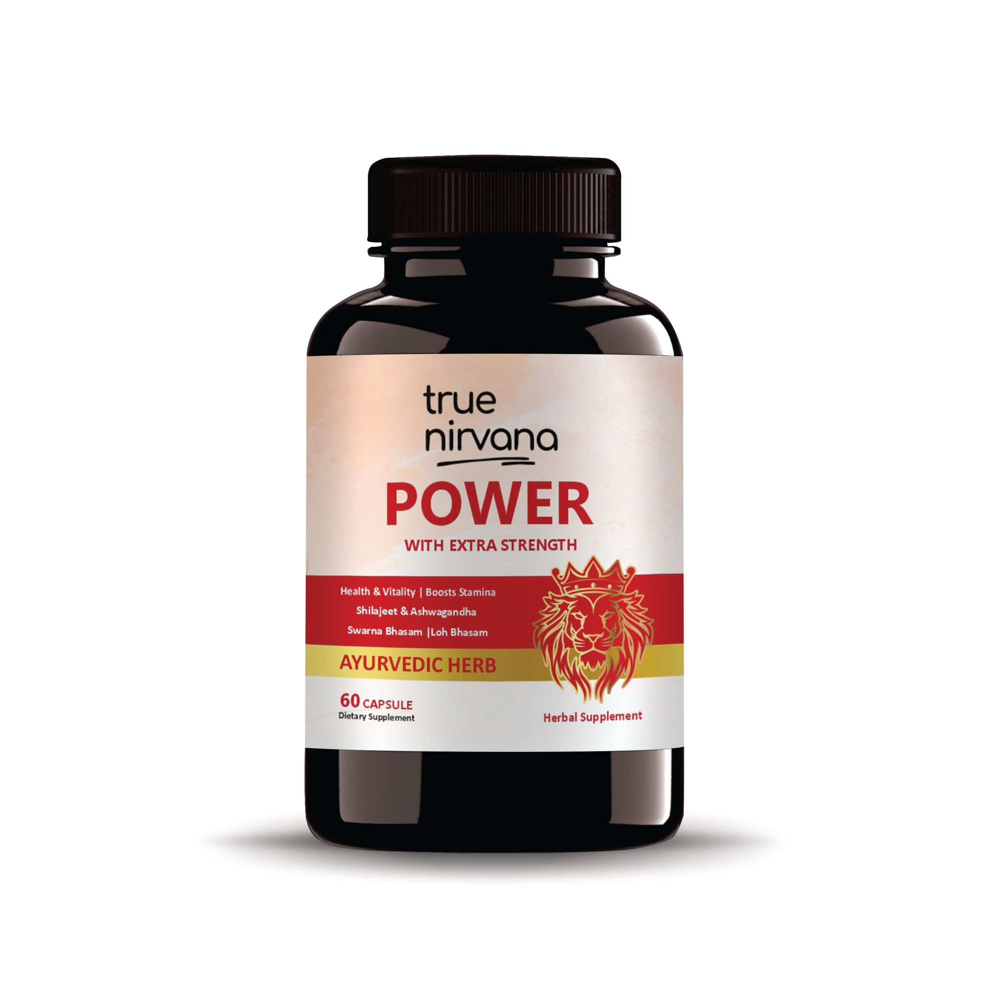 True Nirvana Power Extra Strength Veg Capsules Health and Vitality Supplement 60 Capsules