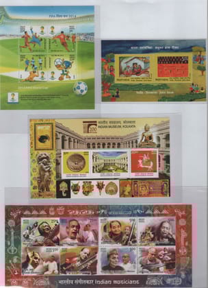 Shobhaphila's Indian Miniature Sheet Year Pack Stamps 2014 ( 4 Stamps)