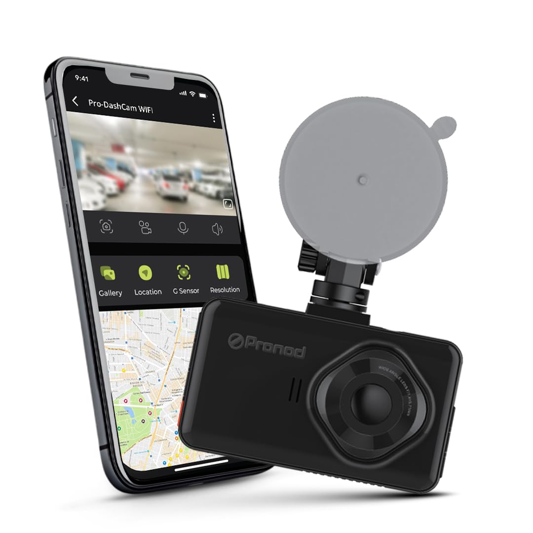 PRONOD Dashcam for Car – Dual Camera(2K+1K), Starlight Night Vision, G-Sensor, Parking Monitor, Loop Recording, Free 128 GB SD Card, 12-Month Warranty, GPS, 3" Touch Screen, Easy DIY Setup