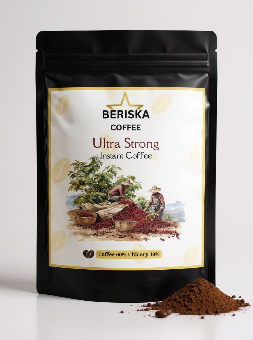 Beriska Ultra Strong Instant Coffee – 100g Premium Blend Pouch