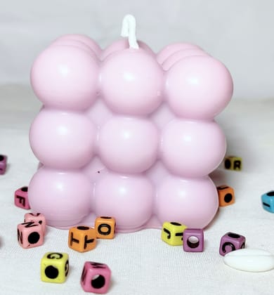 Lavender and Peach Bubble Cube Candle - Modern Home Decor (Pack of 2) Lavender and Peach Bubble Cube Candle - Modern Home Decor (Pack of 2)
