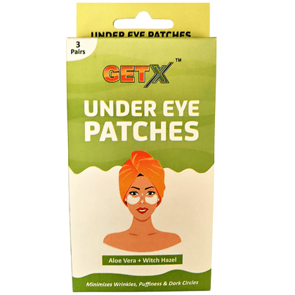 GETX Under Eye Patches  | 3 Pairs | For Dark Circles, Puffiness & Wrinkles  | Aloe Vera + Witch Hazel |  Hydrating & Cooling Eye Masks for Men & Women | Brightens & Refreshes Tired Eyes