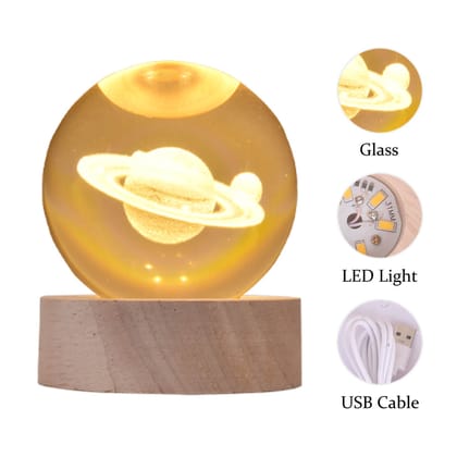 Saturn Crystal Ball | Led Crystal Ball | Led Crystal Ball | Crystal Ball Led Light | Crystal Ball With Light | Illuminated Crystal Ball | Light Crystal Ball | Saturn Glass Ball | 3D Saturn Crystal Ball 