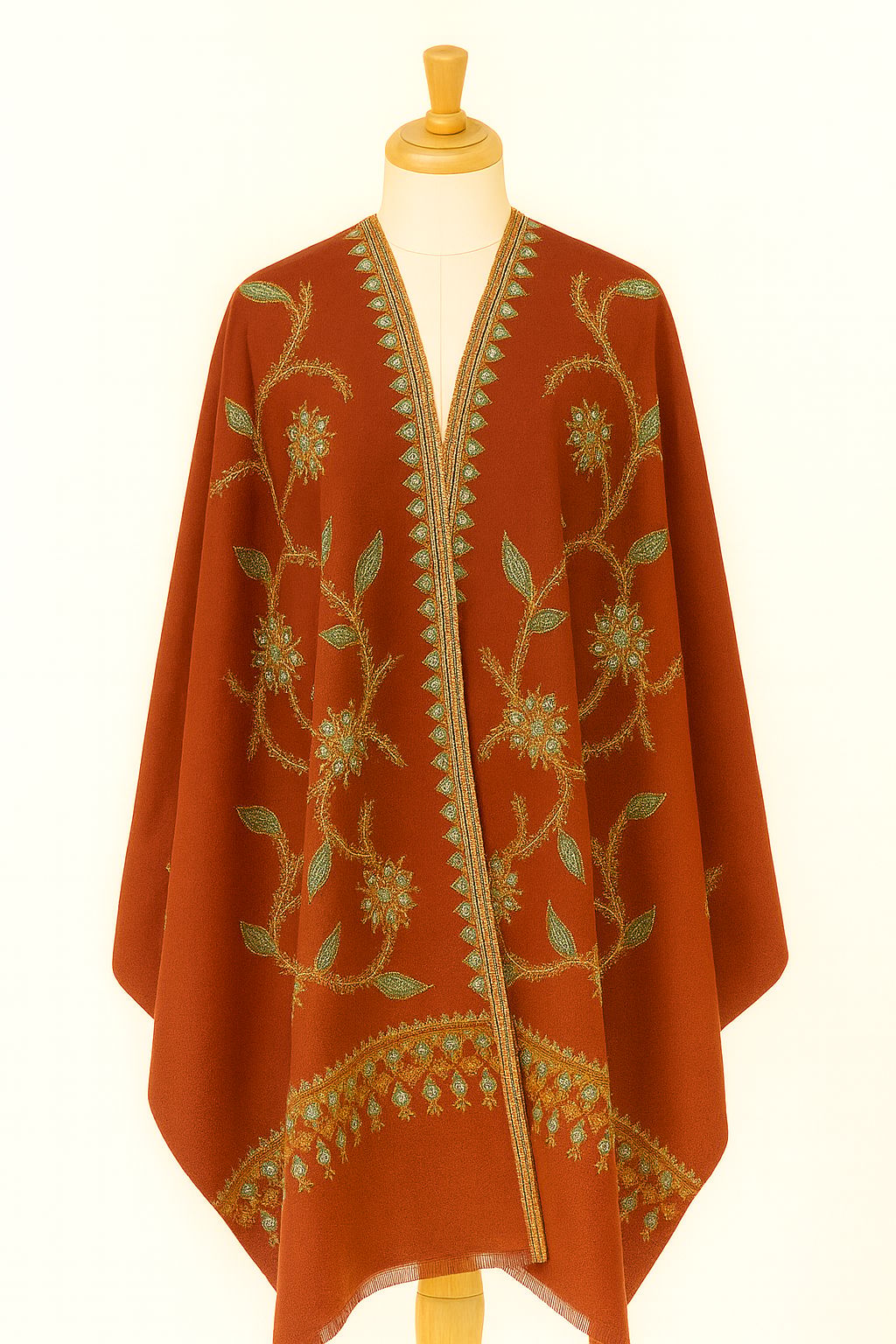 Embroidered Pashmina Shawl with Floral Pattern