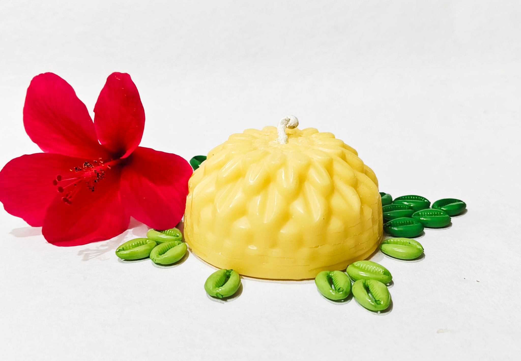 Floating Candle with Red Hibiscus and Decorative Accents (Pack Of 2)