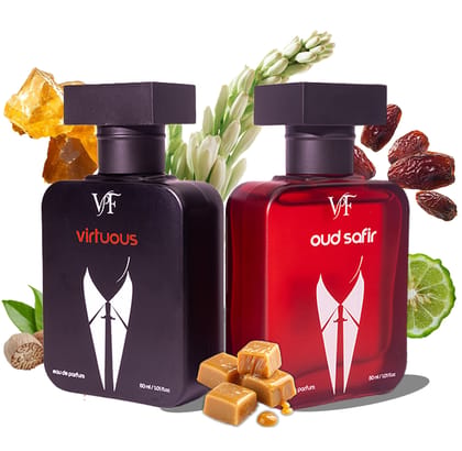 VPF Luxury Perfume for Men 2x50ml, Long Lasting Fragrance, Fresh & Oud Scents (Pack of 2, 50 ML Each) VPF Luxury Perfume for Men 2x50ml, Long Lasting Fragrance, Fresh & Oud Scents (Pack of 2, 50 ML Each)