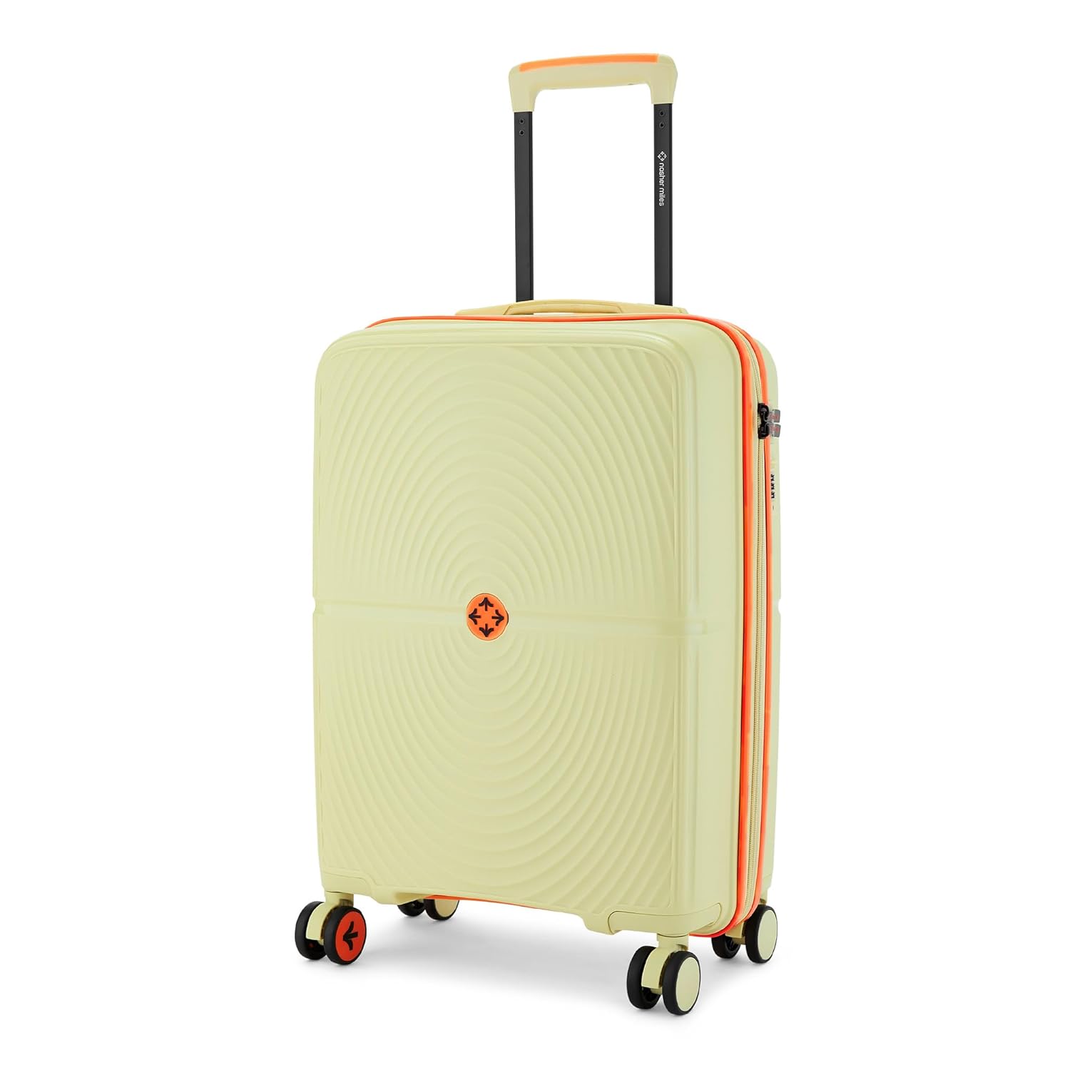 Nature Miles Rolling Suitcase - Light Yellow & Orange Accents