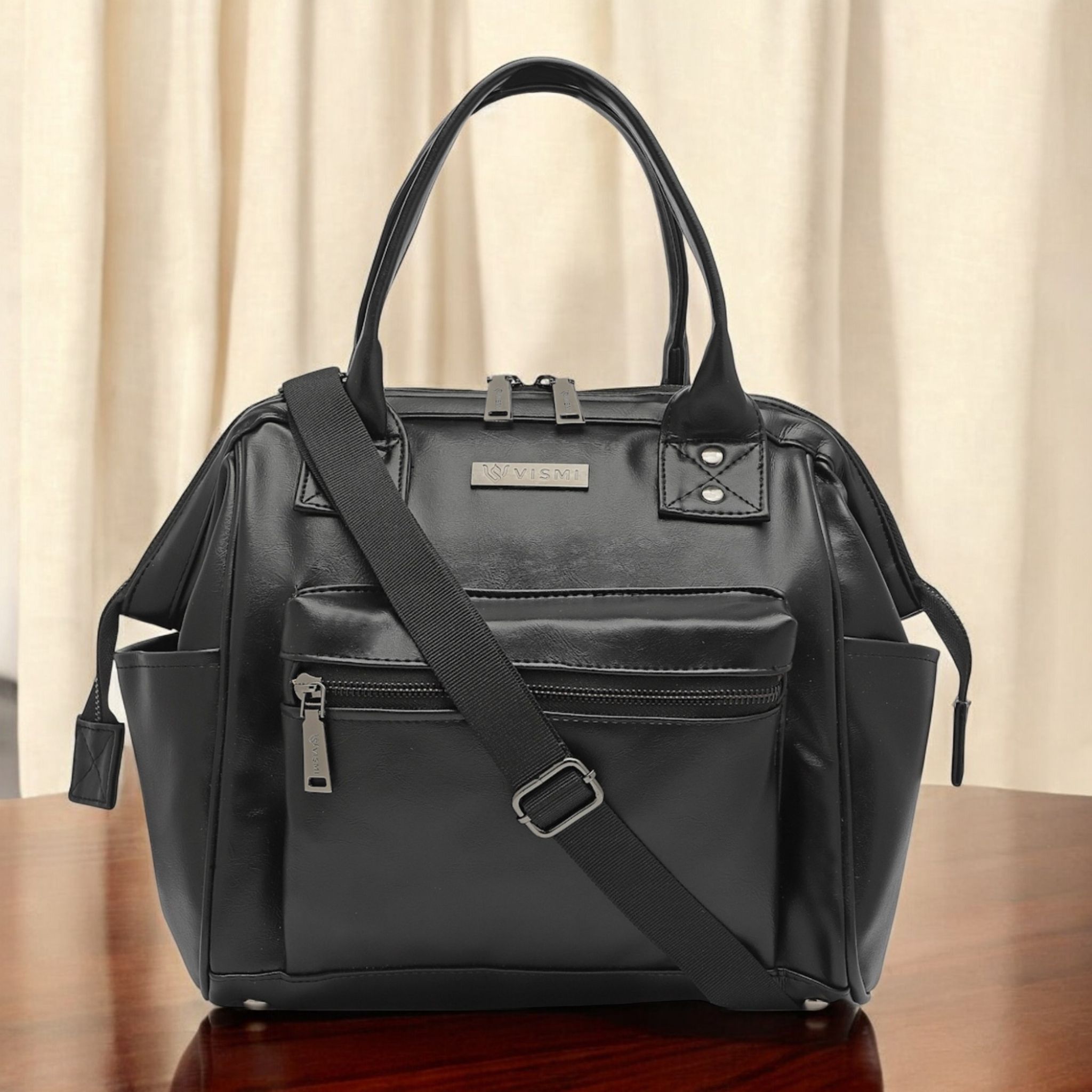 Women Handbag Pu Leather Crossbody Sling Bag Stylish Office Bag Lightweight Water Resistant Satchel Shoulder Bag With Detachable Strap