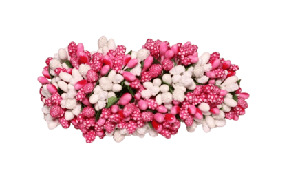 Artificial Flower Hair Clip – Pink & White