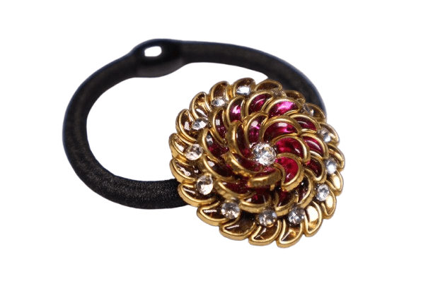 Floral Stone Embellished Hair Elastic Band