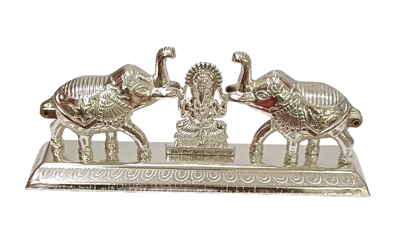 Silver Elephant Ganesha Idol - Auspicious Home Decor