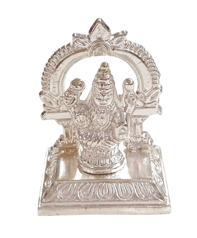 Silver Idol of Hindu Deity - Intricate Carvings