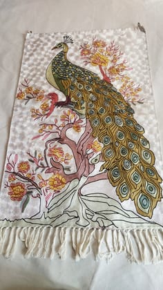 Artistic Peacock Embroidered Tapestry Wall Hanging Table Runner Decor Artistic Peacock Embroidered Tapestry Wall Hanging Table Runner Decor