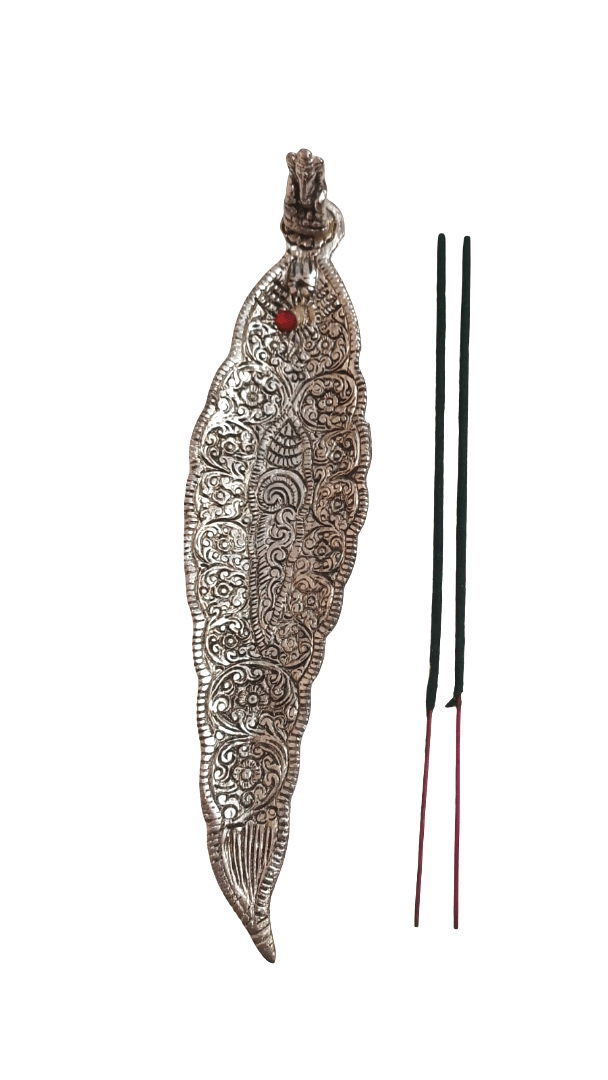Silver Leaf Incense Holder - Decorative Burner