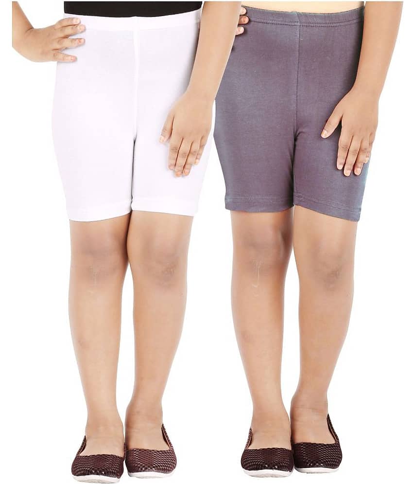 LULA Pack of 2 Girls Cotton Blend Cycling Shorts ( Multicolor )