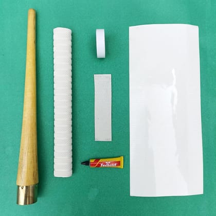 VR3 INTERNATIONAL | 6-in-1 Bat Maintenance Combo Kit - Grip Cone, Bat Grip, Toe Guard, Bat Tape, Adhesive, Double-Sided Bat Sheet for Anti-Scuff & Anti-Crack Protection (White)