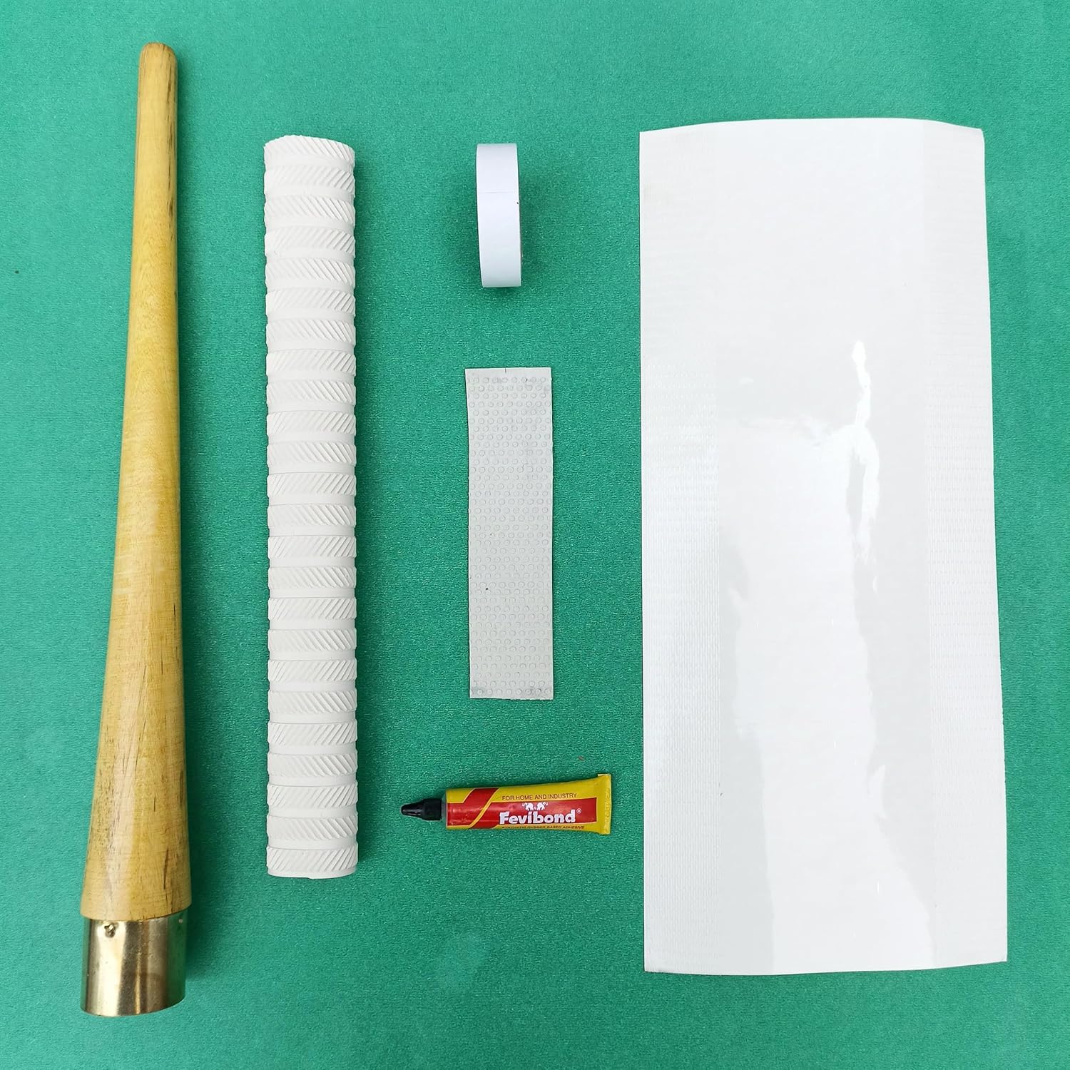 VR3 INTERNATIONAL | 6-in-1 Bat Maintenance Combo Kit - Grip Cone, Bat Grip, Toe Guard, Bat Tape, Adhesive, Double-Sided Bat Sheet for Anti-Scuff & Anti-Crack Protection (White)