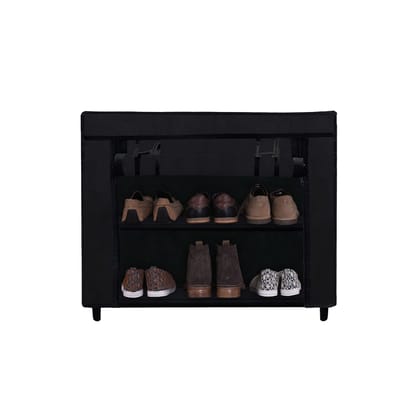 Dustproof Portable Fabric Shoe Rack Organizer | 2-Tier Shoe Storage Dustproof Portable Fabric Shoe Rack Organizer | 2-Tier Shoe Storage