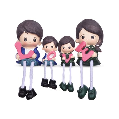 Lovable Family Resin Statue with Pink Love Text | Best Family Gift Items | Valentine Gift Ideas | Best Family Gifts | Unique Gifts Family | Good Family Gifts | Great Family Gifts | Best Family Gift Ideas