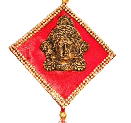 Handcrafted Ecofriendly Hanging Goddess Maa Durga Face With Stone Lace ,Dazzles & Beads – A Divine Blend of Art, Spirituality & Protection