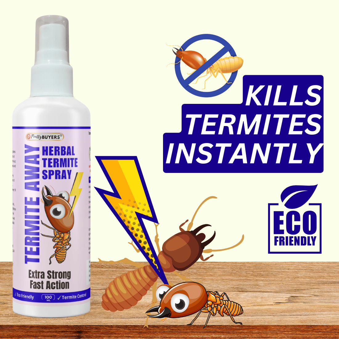 Pretty Buyers Herbal Termite Spray - Instant Kill, Eco-Friendly Pest Control (100ml)