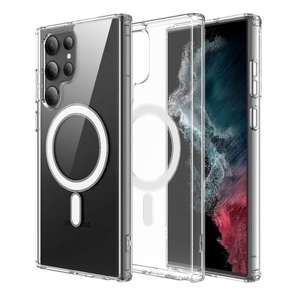 LIRAMARK Magnetic Protective Clear Case Compatible with Magsafe for Samsung Galaxy S23 Ultra (‎Transparent)