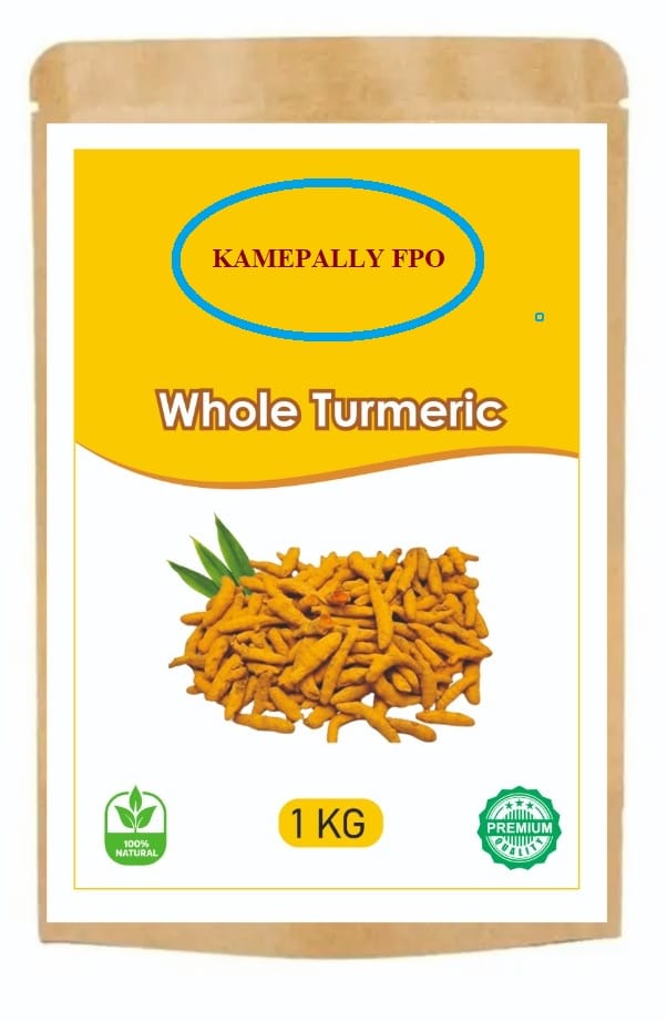 KAMEPALLY FPO Premium 100% Natural Whole Turmeric 1 KG - Unpolished