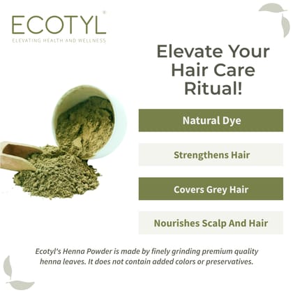 Ecotyl Henna Powder | Natural Hair Dye | Hair Strengthening | 100g 