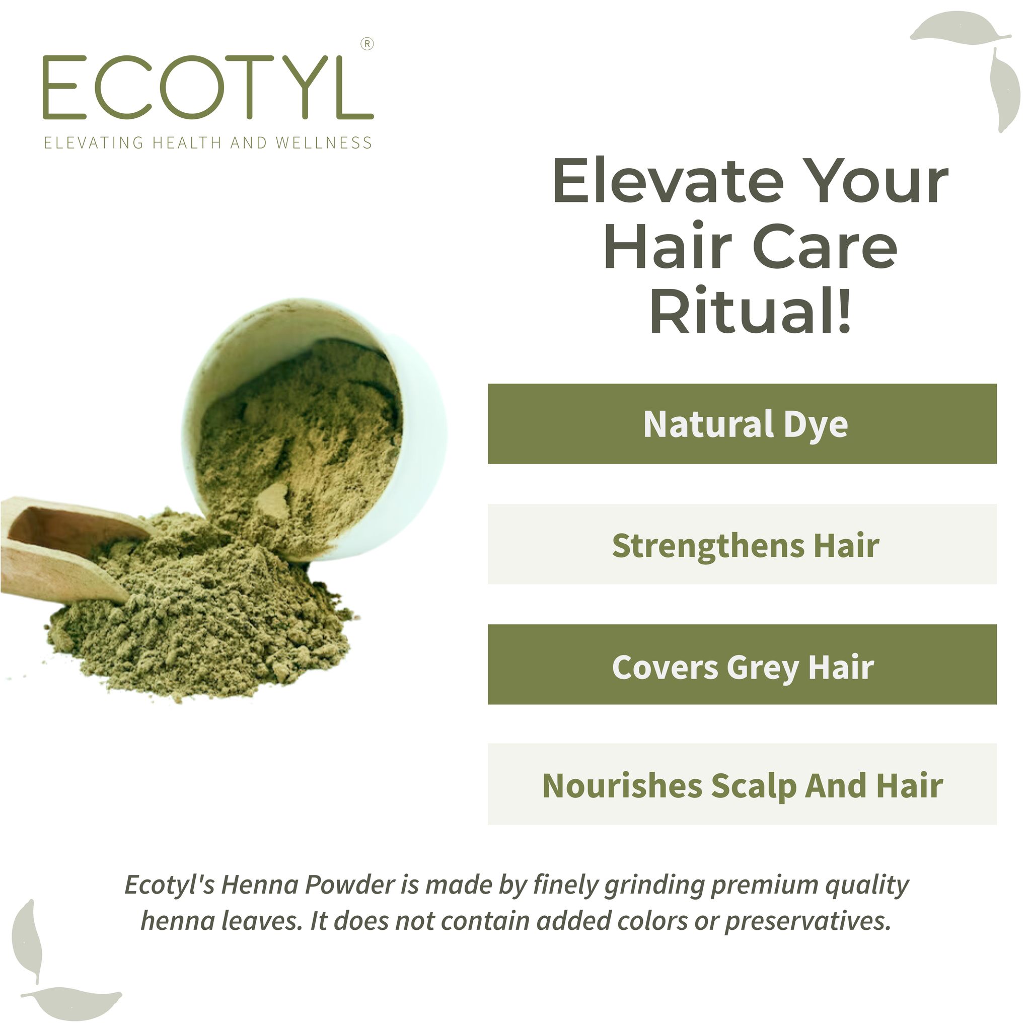 Ecotyl Henna Powder | Natural Hair Dye | Hair Strengthening | 100g 