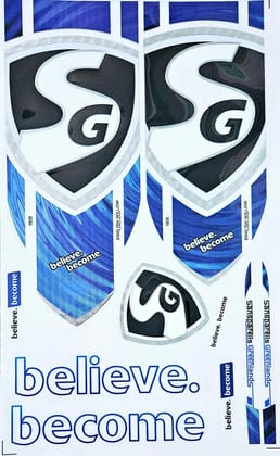 TEKNAXO | 3D DIGITAL B/B Edition | English Willow | Digital Embossed Cricket Bat Sticker | Blue