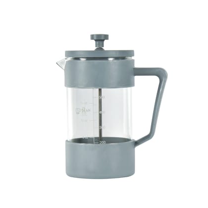 The Bean Co Roasters French Press Coffee Maker 600 ml | Heat Resistant Borosilicate Glass | 4 Level Filteration (Grey)