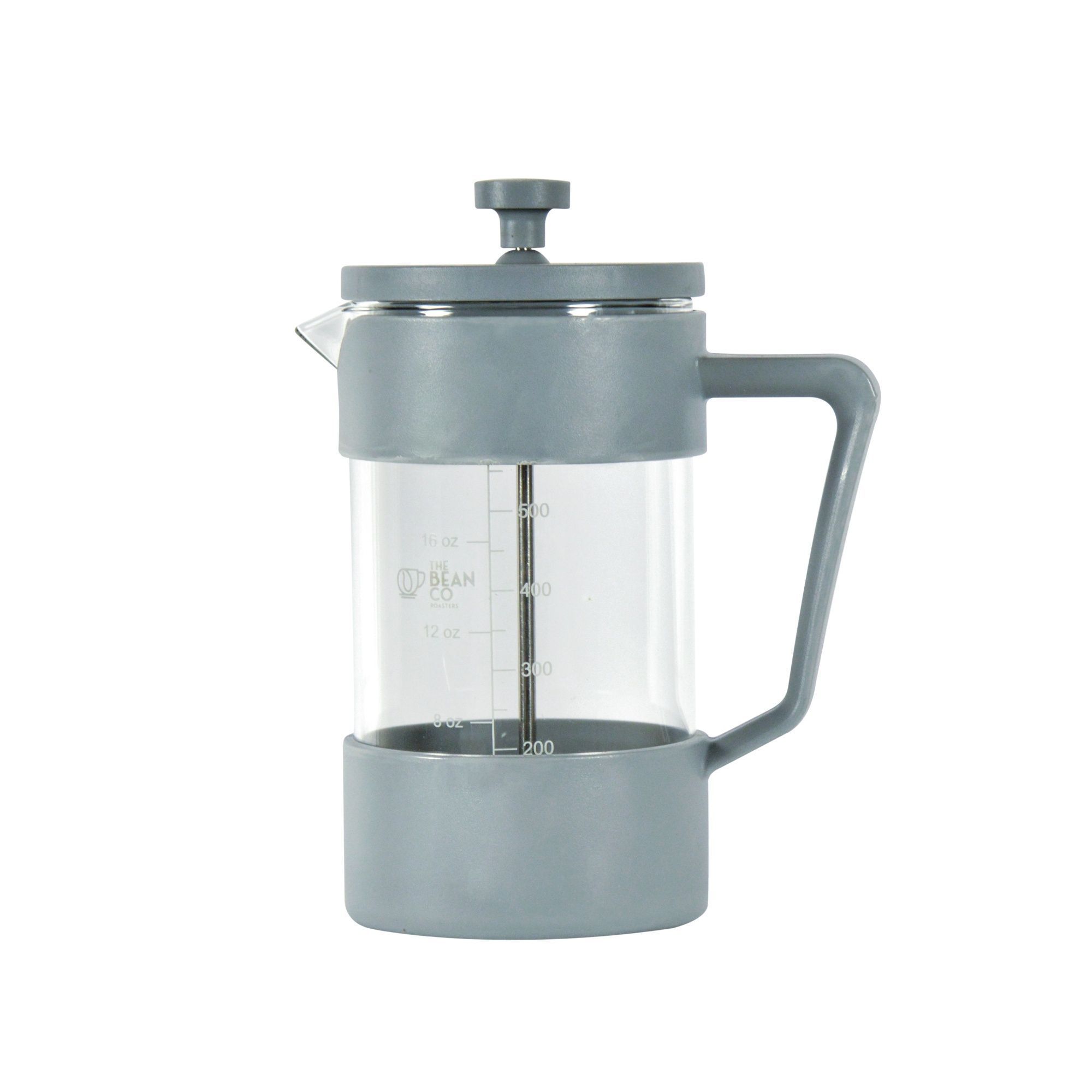 The Bean Co Roasters French Press Coffee Maker 600 ml | Heat Resistant Borosilicate Glass | 4 Level Filteration (Grey)