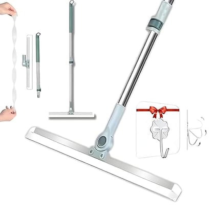 Magic Broom Sweeper Silicone Floor Wiper – Multipurpose Wipers for Bathroom Floor, Glass, Kitchen & Home Cleaning – Long Handle Floor Scrubber, Window Cleaner & Cleaning Tools for Home