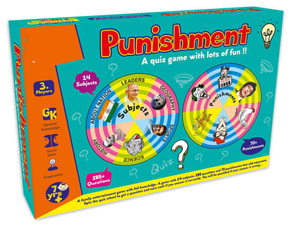 Punishment Quiz Board Game for Family Fun, GK & Social Skills (7+ Yrs) Punishment Quiz Board Game for Family Fun, GK & Social Skills (7+ Yrs)