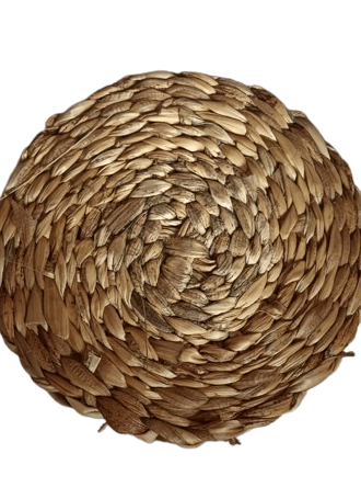 Handwoven Natural Water Hyacinth Round Placemat | Eco-Friendly Rustic Table Mat