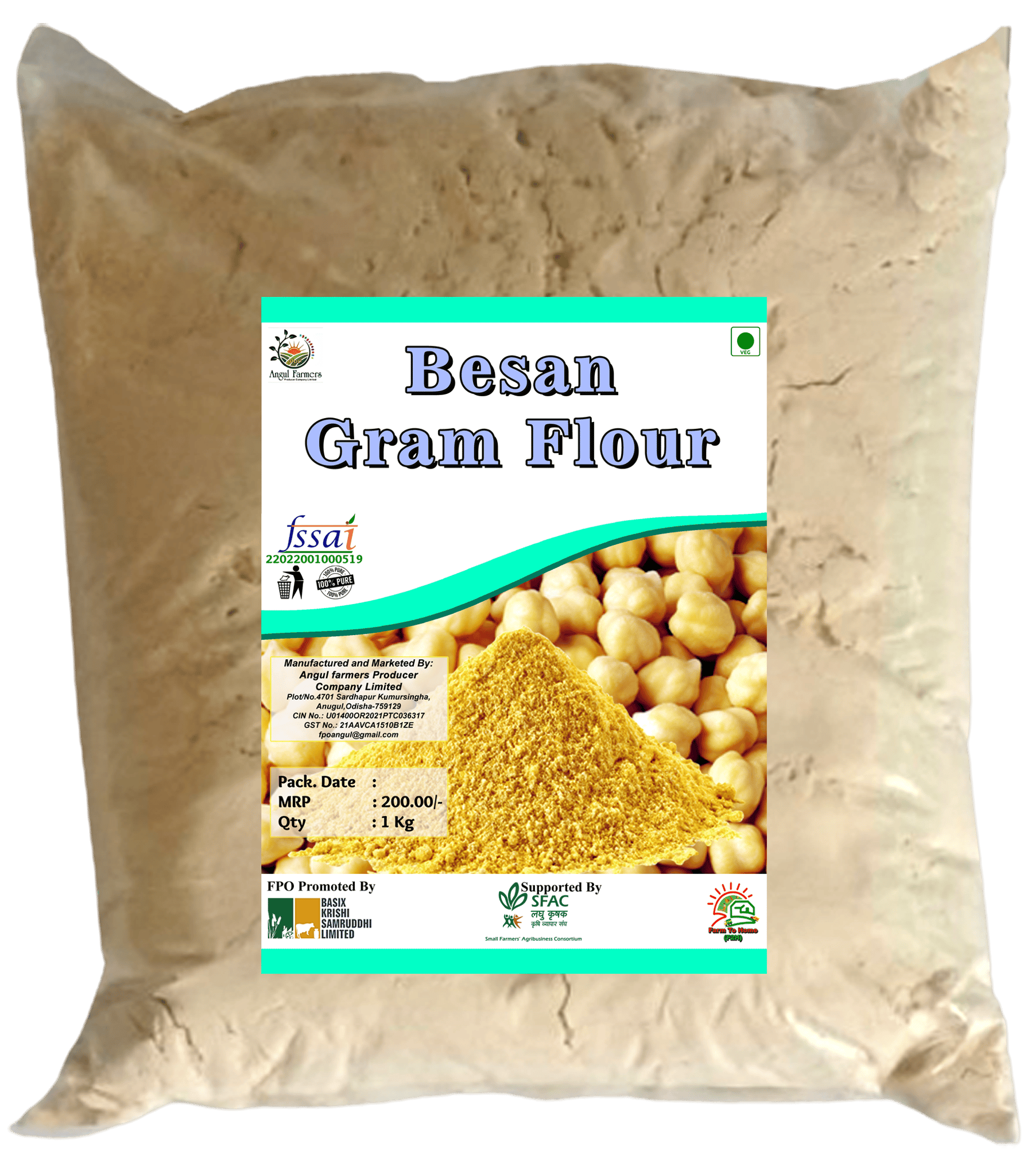 Gram Flour (Besan) | Channa Besan | 1 Kg (pack of 5)