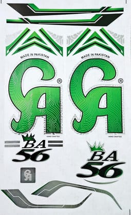 TEKNAXO | Cricket Bat Sticker | 3D Digital Embossed CA Babar Azam Edition | English Willow | Green