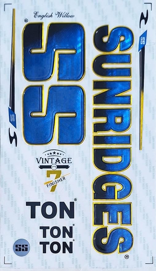 TEKNAXO | 3D FNSHR Edition | English Willow | Embossed Cricket Bat Sticker | Blue