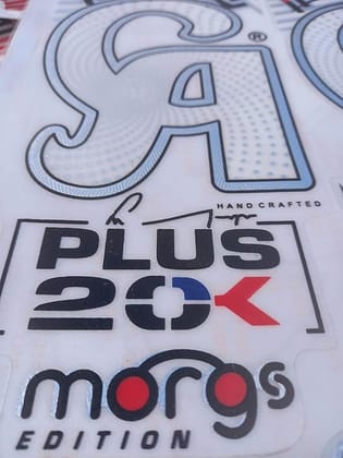 TEKNAXO | 3D CA Morgs Edition | English Willow | Embossed Cricket Bat Sticker | White