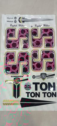 TEKNAXO | 3D Laminated English Willow BAT Sticker (PINK)