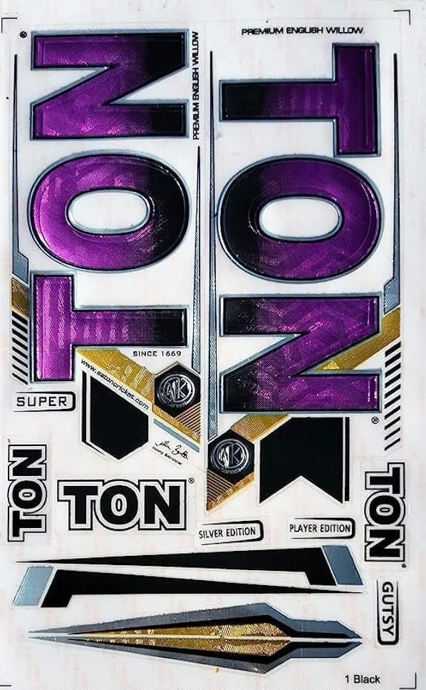 TEKNAXO | 3D Gutsy SPR Edition | English Willow | Embossed Cricket Bat Sticker | Purple