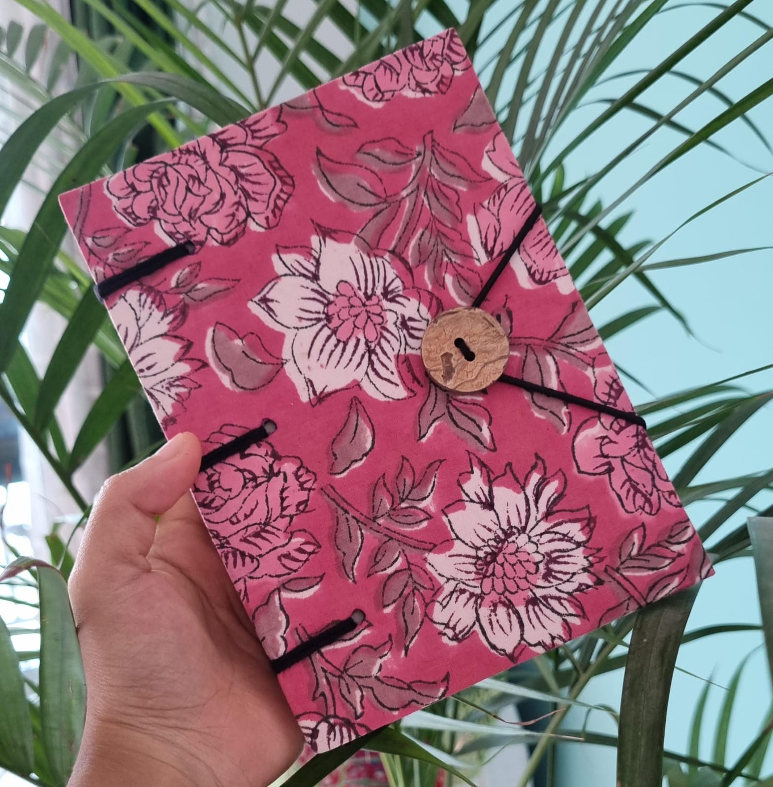Handcrafted Red Floral Print Design Diary Book
