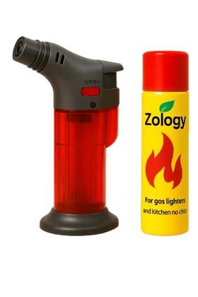 Zology 100ml Butane Gas Refill Bottle for Lighters, Blow Torch & Flame Gun | Universal Nozzle | Portable Refillable Canister (Pack of 1)