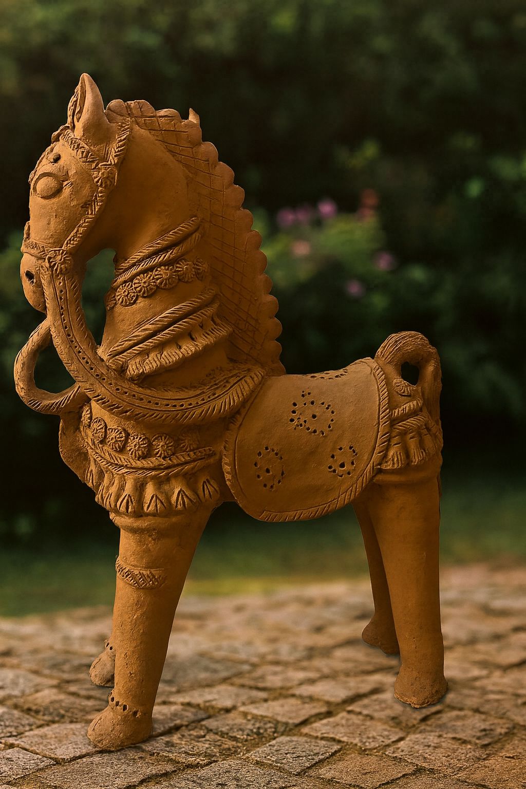 Handcrafted Terracotta Horse Statue - Traditional Indian Clay Figurine for Home Decor