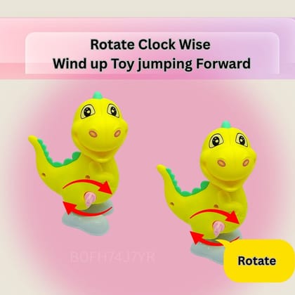 Wind-Up Key Jumping Dinosaur Toy for Kids - Fun Interactive Playtime (Pack of 2) Colours as per Stock Wind-Up Key Jumping Dinosaur Toy for Kids - Fun Interactive Playtime (Pack of 2) Colours as per Stock