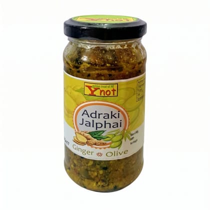 Y Not Adraki Jalphai Ginger & Olive Pickle - 200 gm - 200 gm - One glass jar